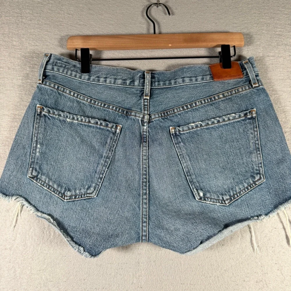 Citizens of Humanity Danielle Cut-Off Shorts Blue Distressed Denim 990D-837 32 - Picture 2 of 16